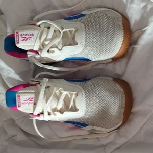 Reebok Nano X Size 10 Cream, Blue & Pink Shoes